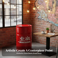 Factory-influenced by Retro Booth Set Retro Design Oil Drum Furniture Set sturdy Easy to Clean for Cafes, Lounge Area