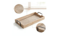 Rectangular Tray with Woven Base Vintage for Tabletop Display