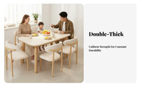 Modern Minimalist Design Rectangular Table with Elephant Legs Scratch Resistant Household Furniture Easy to Clean Indoor Furnishing Thick and Sturdy for Apartment Dwellers, Homeowners, Professionals, Dining Room, Small Living Areas, Home, Dinner Parties