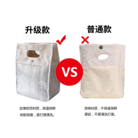 帆布日式简约便当袋手提包餐包上班加大饭盒包保温袋加厚铝箔保鲜
