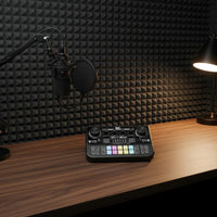 Reverb Effects Live Stream Sound Card RGB Lights Voice Changer Mixer LED Screen for Streamers, Podcasters, Gaming