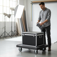 Multi-Purpose Aluminum Equipment Case Lockable Latches Locking Instrument Road Case Reinforced Corners Wheeled Equipment Chest for Musicians, Technicians, Photographers, Travel, Touring, Stage Production