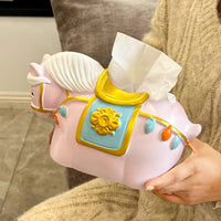 New Chinese Style Tissue Box with Horse and Money Design for Living Room