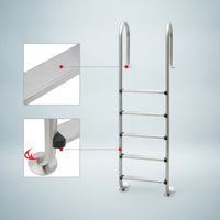 5-Step Pool Ladder Stainless Steel Pool Ladder with Handrails Resistant for Homeowners, Swimming Pools