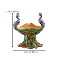 Resin Peacock Statue Metallic Finish Home Decoration Feather Textured for Garden