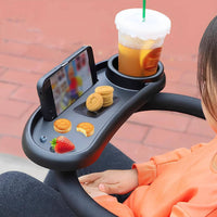 Material Baby Stroller Food Tray Easy to Install Universal Stroller Snack Tray Anti-Slip Clamp 360° Rotatable for Babies, Toddlers, Outdoor, Travel