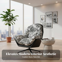Upholstered Rotating Chairchair Luxurious Design Rotating Chairchair Modern Aesthetic Easy Assembly for Readers