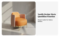 Curved Settee Nordic Design Curved Sectional Couch Space-Saving Size Minimalist Aesthetic for Homeowners, Adults, Office
