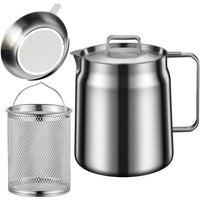 304 Stainless Steel Oil Filter Pot with Fryer Basket