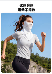 夏日防晒面罩骑行遮阳面巾防紫外线开口透气口罩护脸护颈脸罩