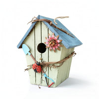 Decorative Birdhouse Rustic Bird House Small for Shelf