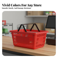 Shopping Basket Lightweight Supermarket Hand Basket Large Capacity Retail Equipment for Shoppers, Store Owners, Snack Shop, Dormitory, Kitchen