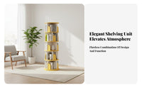 360 revolving book display unit Nordic design Revolving Book Tower Space-Saving for Adults