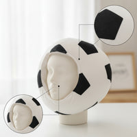 Padded Soccer Ball Head Cover Soft Soccer Ball Soft Fabric Hat 3D Headgear Oversized for Cosplayers, Content Creators, Costume Parties, Photo Shoots, School Events
