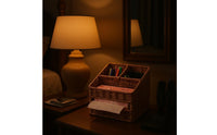 Woven Desktop Basket Compartmented Wicker-Style Organizer Basket Decorative