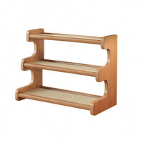 Cup Rack with Wooden Frame Three-Tier Countertop Mug Holder Easy Access Coffee Mug Display Shelf for Kitchen, Sideboard