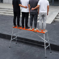 Portable Work Rack Foldable Scaffold with Carry Handles Anti-Slip Folding Scaffold for Contractors, DIY Practitioners, Jobsites