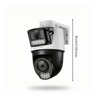 Two-Way Voice Outdoor Camera with Wall-Mount Bracket Waterproof Dual Lens Security Camera Power over Ethernet Wired for Yards