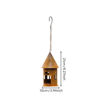 Weathered Iron Cottage Lantern Hanging Castle Candle Holder for Garden, Patio, Balcony