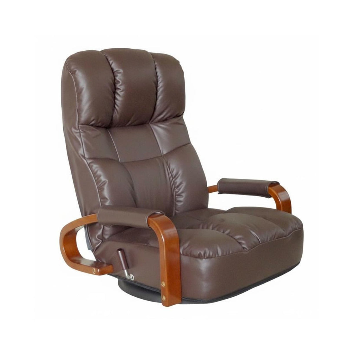 Foldable Design Swivel Recliner Floor Chair with Armrests Japanese Design Adjustable Swivel Armchair Padded Cushion Lounge Seat Thick Padding for Students, Readers, Tatami Room, Bedroom, Home Office, Reading Nook
