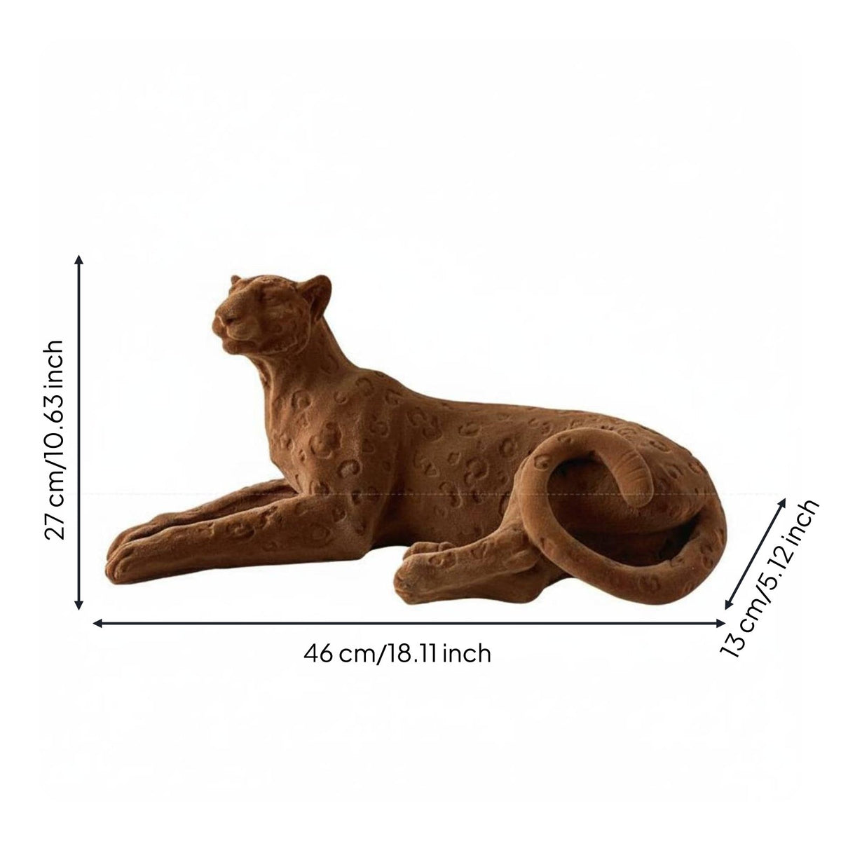 Velvet Leopard Ornament Flocked Leopard Statue Gift Idea Statue for Entryway