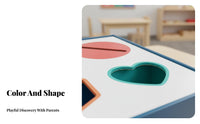 Develops Hand-Eye Coordination Color Shape Sorting Box Sturdy Wood Construction Shape and Color Matching Toy Chunky Pieces Child-Centered Sorting Box Ideal Gift for Preschoolers, Toddlers, Kindergarten, Preschool, Nursery
