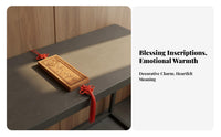 Fruit Wood Fortunate Token Feng Shui Good Luck Token Carved Fruit Wood Token Chinese Wooden Blessing Plaque