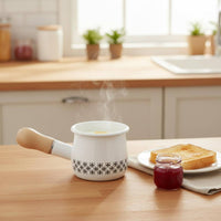 500 Ml Mini Pot Easy to Pour Enamel Saucepan Fast Heating for Breakfast, Baking