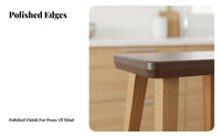 Round Top Four-Legged Stool Hardwood Wood Construction Wooden Seat Nordic Design