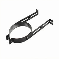 Black Metal Chimney Pipe Wall Bracket Slotted Arms Chimney Pipe Support Bracket Matte Finish Heating Hardware Welded Construction