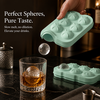 Silicone Sphere Ice Cube Tray with 8 Cavities, Easy Release Round Ice Ball Maker for Home and Commercial Use