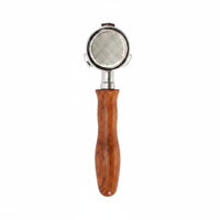 Coffee Machine Handle Professional Filter Basket Alloy Portafilter Stainless Steel Appliance Part Detachable Wood Resin Grip Universal Fit Suitable for Espresso Lovers Home Brewing