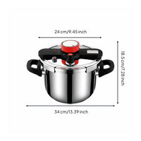 Rotary Knob Control Stainless Steel Pressure Cooker Burst-resistantProof Design Manual Pressure Cooker Long-Lasting Cookware Safety Valve