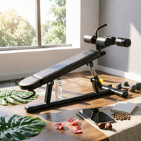Adjustable Sit up Bench Padded Decline Core Training Bench Metal Frame
