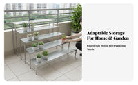 Stepdesign Flower Rack Indoor & Outdoor Use 3-Tier Plant Stand Space-Saving Large Capacity for Gardeners, Homeowners, Balcony
