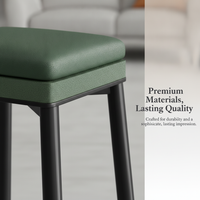 Stackable Dining Stool with Padded Seat, Modern Metal Leg Stool for Living Room and Dining Table