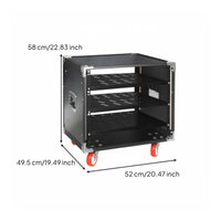 Mobile Audio Rack Cabinet Performance-Grade Pro Audio Rack Case Shockproof DJ Equipment Roadworthy Enclosure for Sound Engineers, Artists, KTV