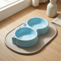 Double Pet Bowl Glossy Feline Bowl Integrated Unit for Feeding