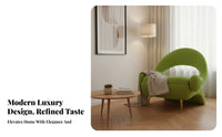 Oversized Single Sofa Light Luxury Design Shell-Shaped Armchair Modern Aesthetic Deep Seat for Apartment Dwellers