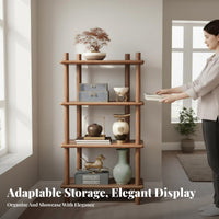 Floor-Standing Leaning Ladder Shelf Minimalist Design shelving unit Freestanding Display Rack Multi-Tiered for Book Lovers, Students, Homeowners, Living Room, Bay opening, Bedroom, Home Office