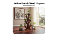 Multi-Tier Tree-Shaped Pot Holder Space Saving 5-Tier Plant Stand Anti-Slip Feet