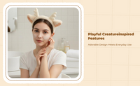 Plush Deer Antler Headband, Non-Slip, Women, Everyday Use