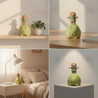 Resin Doll with Animal Base Charming Desk Ornament Compact for Bookshelf