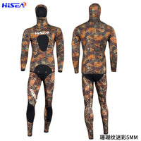 5MM水肺渔猎潜水服男自由潜湿衣7MM分体保暖防寒迷彩加厚打鱼衣