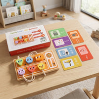 Wooden Busy Board Young Child Busy Board Tactile for Travel, Young Children
