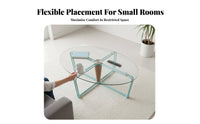 Oval Glass-Topped Coffee Table Minimalist Design Oval Glassglass-Topped Surface Modern and Design Sculptural Base