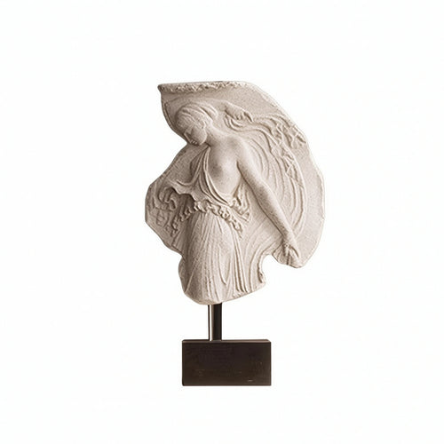 Female Relief Sculpture Elongated Sculpture with Metal Rod Decorative Woman Statue for Mantel