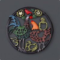Cast Iron Trivet Heavy Duty Metal Heat Mat Rustic Finish