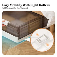 Wheeled Under-Bed Container foldable Organizer container slim design for Homeowners