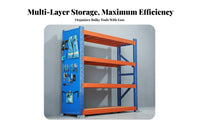 Heavy Duty Shelving Unit Pegboard Side Panel Heavy Duty Storage Shelves High Weight Capacity Multi-Tier Metal Rack for Mechanics, Workshop, Stockroom